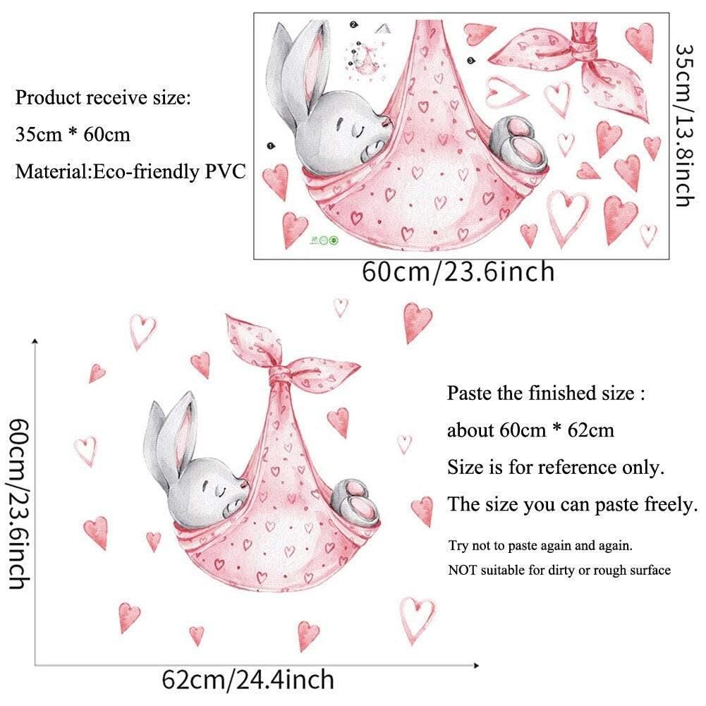 ChandeliersDecor.com-Home Decor Decals-Bunny Sleeping in a Swing Wall Sticker