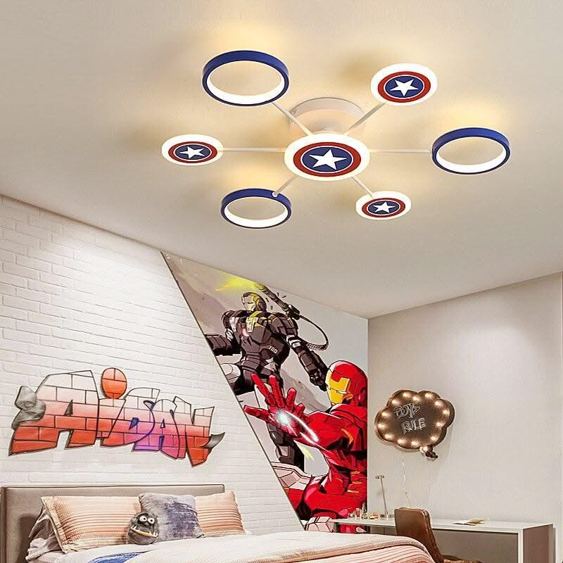 ChandeliersDecor.com-Kids Room Nursery Lighting-Captain America Kids Lighting – Marvel Merchandise