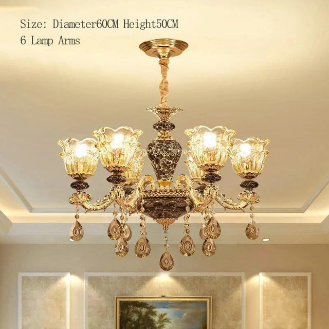 Ceramic Crystals Chandelier - Contemporary Elegance with Remote Control-ChandeliersDecor.com