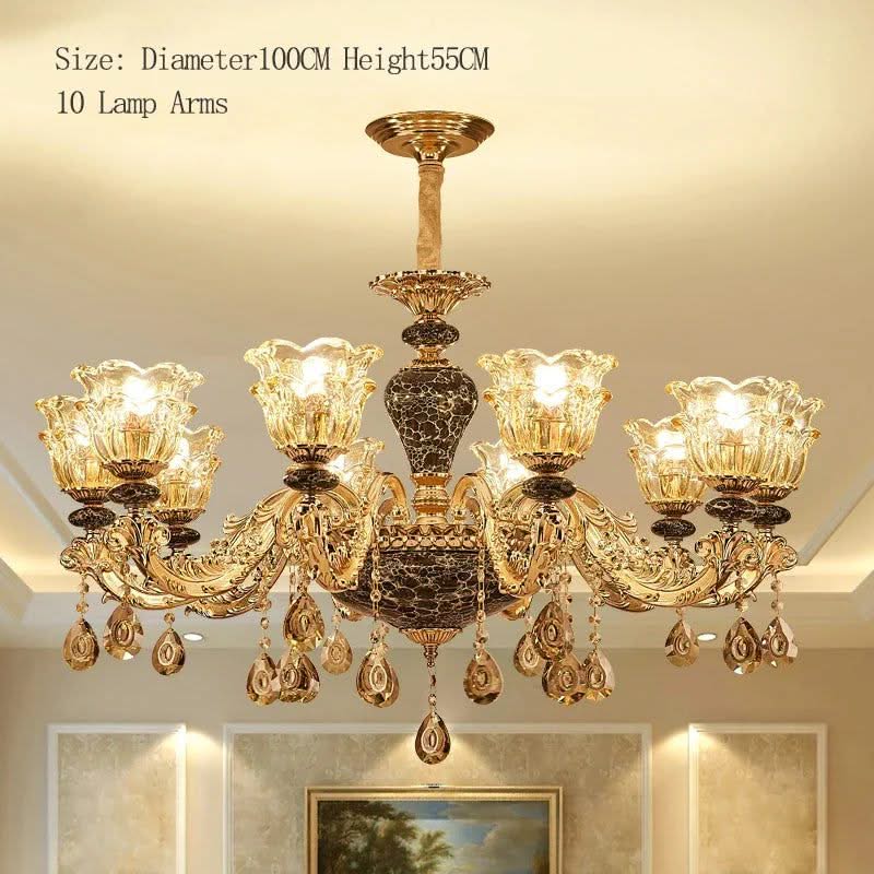 ChandeliersDecor.com-Ceiling Chandelier-Ceramic Crystals Chandelier - Contemporary Elegance with Remote Control