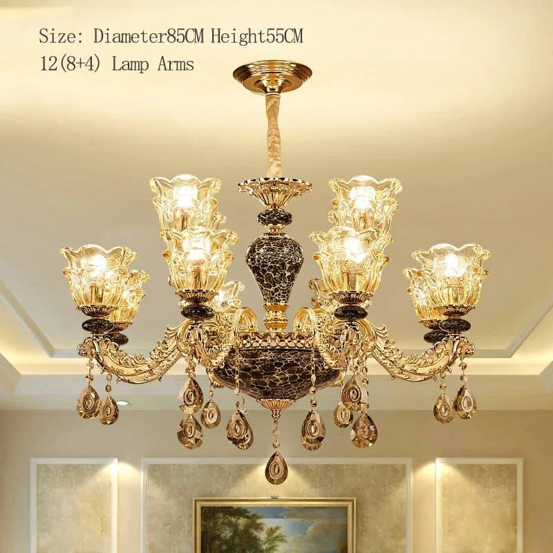 ChandeliersDecor.com-Ceiling Chandelier-Ceramic Crystals Chandelier - Contemporary Elegance with Remote Control