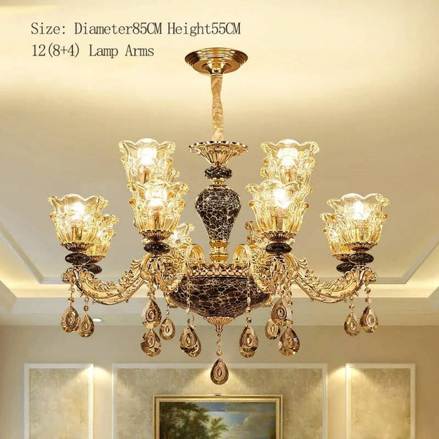 Ceramic Crystals Chandelier - Contemporary Elegance with Remote Control-ChandeliersDecor.com