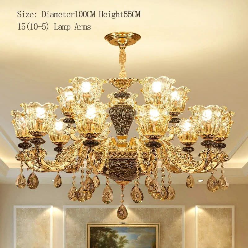 ChandeliersDecor.com-Ceiling Chandelier-Ceramic Crystals Chandelier - Contemporary Elegance with Remote Control