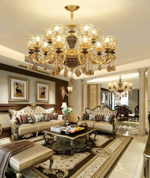 Ceramic Crystals Chandelier - Contemporary Elegance with Remote Control-ChandeliersDecor.com