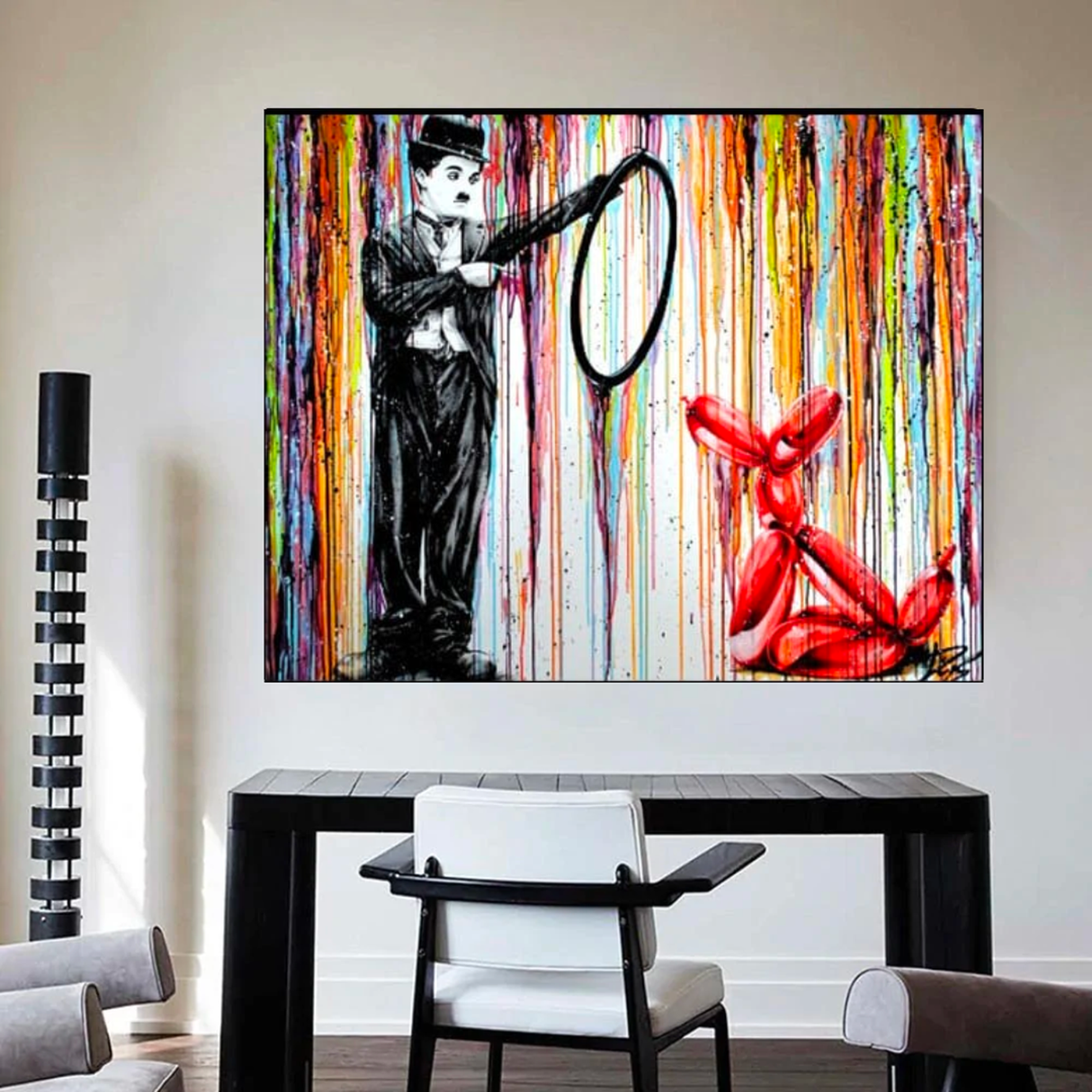 Chaplin Charlie playing Canvas Wall Art-ChandeliersDecor.com