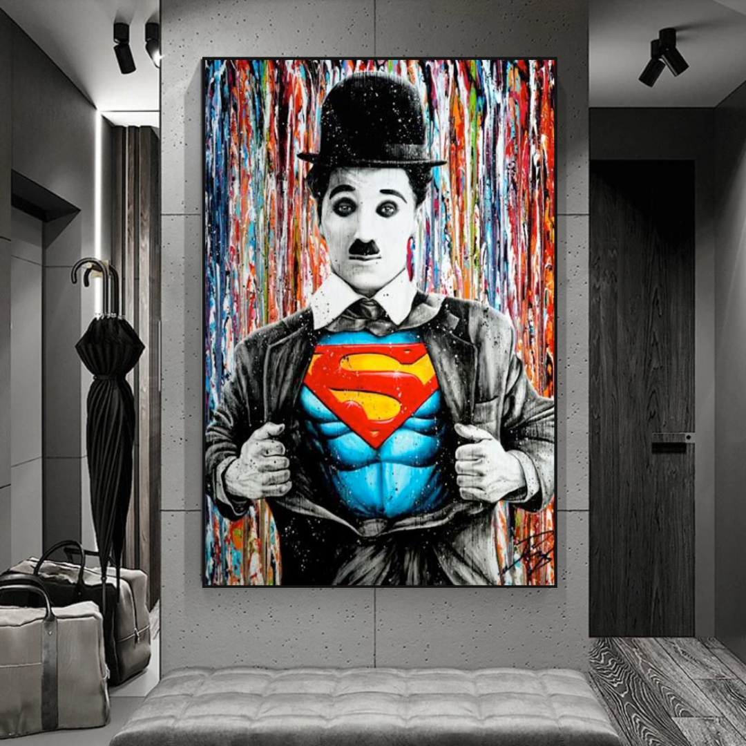 ChandeliersDecor.com-Wall Posters-Charlie as Super Man Canvas Wall Art