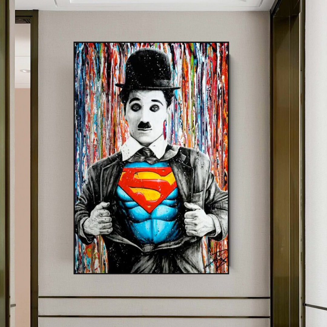 ChandeliersDecor.com-Wall Posters-Charlie as Super Man Canvas Wall Art