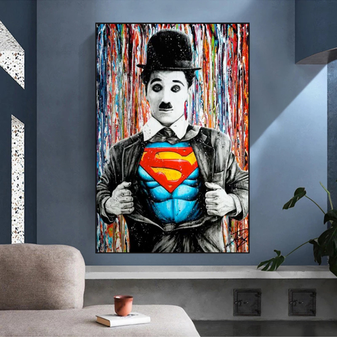 ChandeliersDecor.com-Wall Posters-Charlie as Super Man Canvas Wall Art
