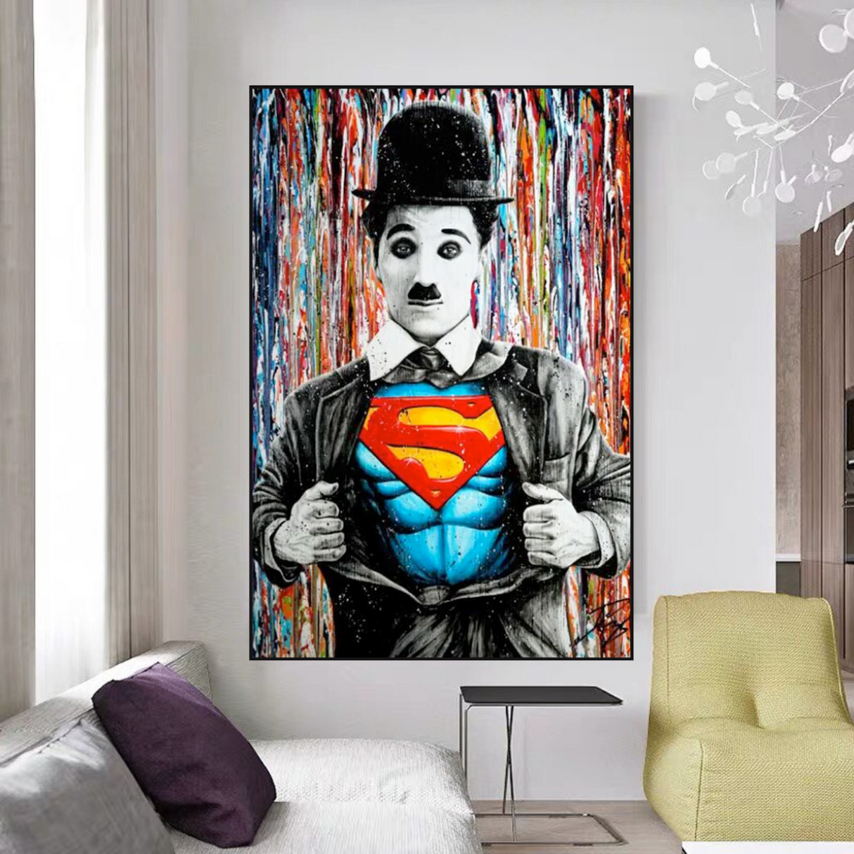 ChandeliersDecor.com-Wall Posters-Charlie as Super Man Canvas Wall Art