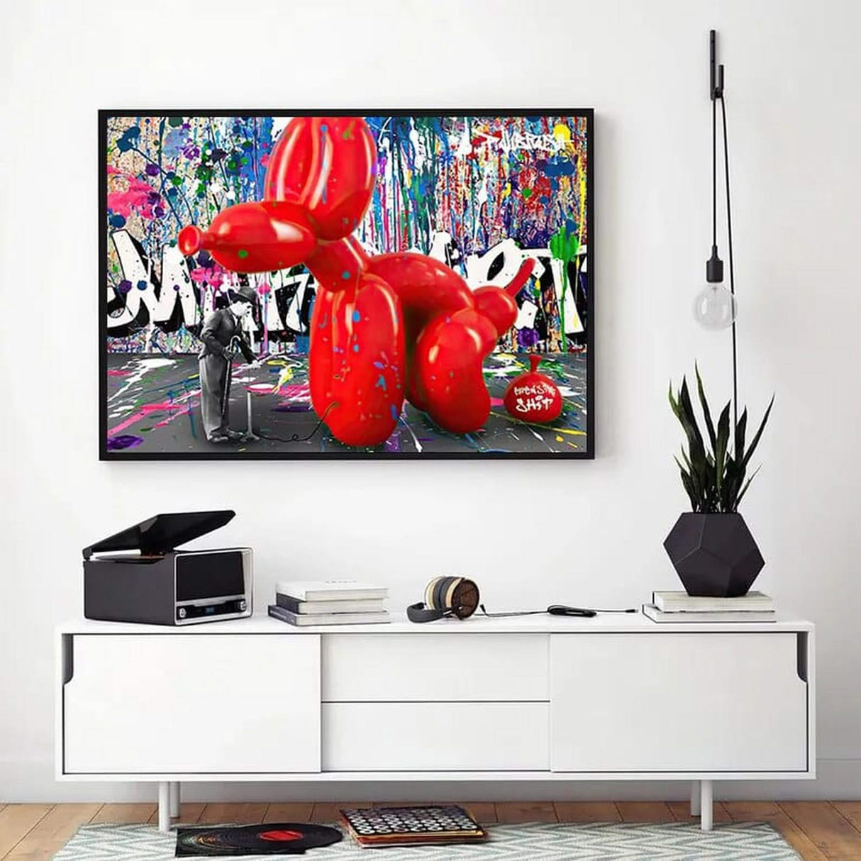 Charlie Chaplin Balloon Dog Art: Classic and Captivating-ChandeliersDecor.com