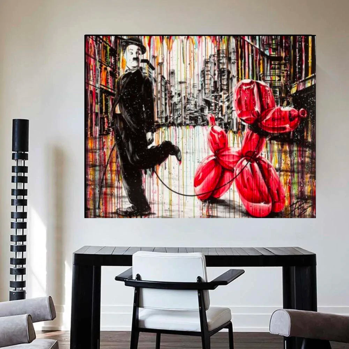Charlie Chaplin Canvas Painting Poster-ChandeliersDecor.com