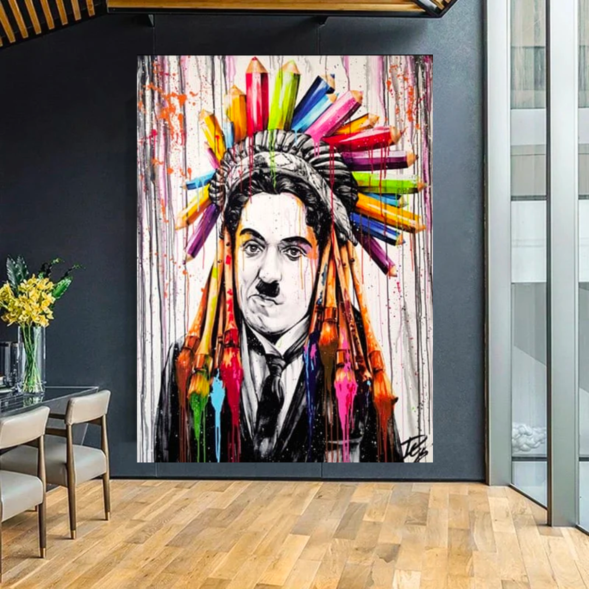 Charlie Chaplin Red Indian Canvas Wall Art-ChandeliersDecor.com