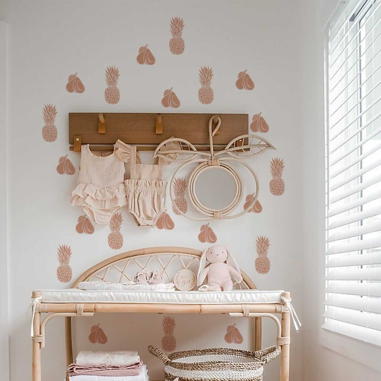 ChandeliersDecor.com-Kids Nursery Bohemian Wall Decals-Chic Pink Pineapple Wall Decal - Transform Your Space