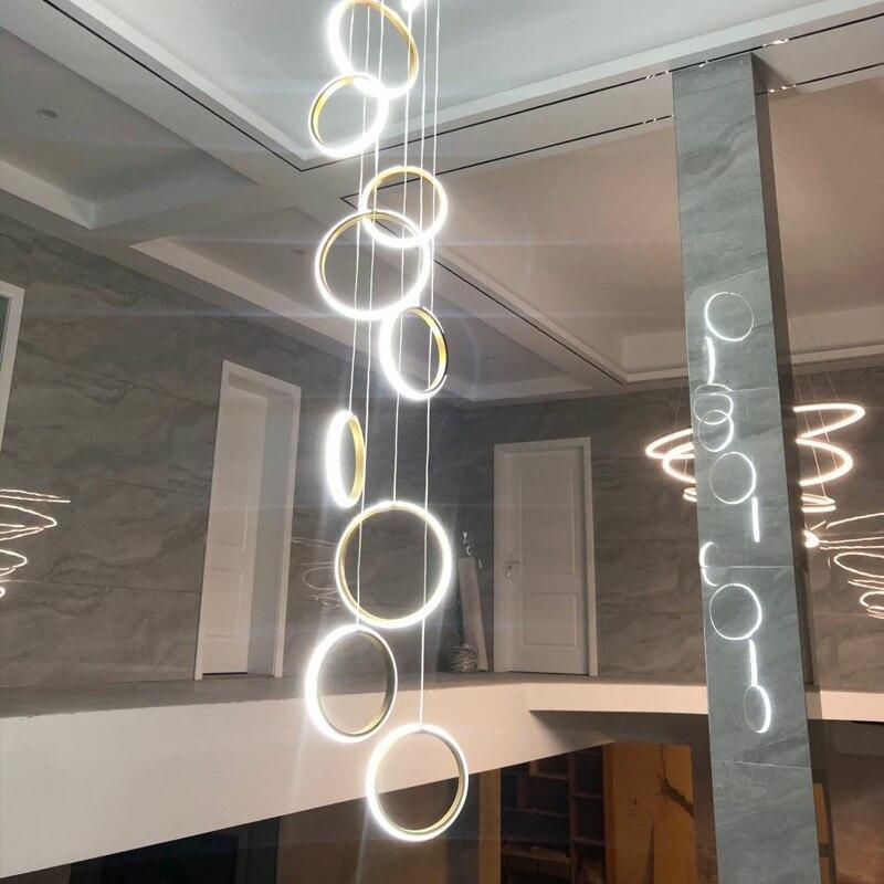 ChandeliersDecor.com-Staircase Chandelier-Circle Mingle LED Chandelier Light