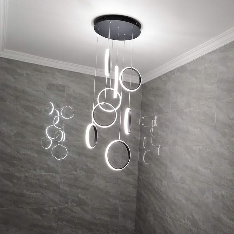 ChandeliersDecor.com-Staircase Chandelier-Circle Mingle LED Chandelier Light