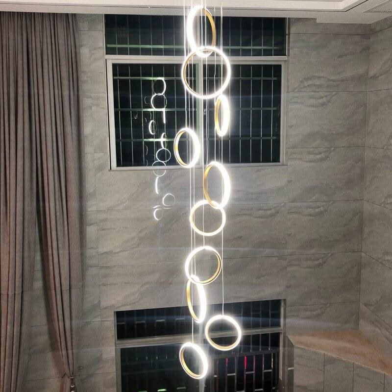 ChandeliersDecor.com-Staircase Chandelier-Circle Mingle LED Chandelier Light