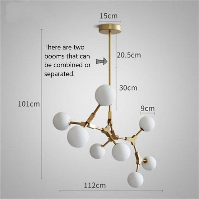 Circular Glass Ball Molecule Chandelier Lighting-ChandeliersDecor.com