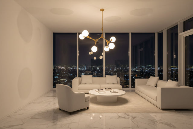 Circular Glass Ball Molecule Chandelier Lighting-ChandeliersDecor.com