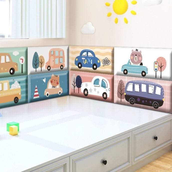 ChandeliersDecor.com-Padded Walls-Classic Car Race Kids Wall Padded Safety Cushions