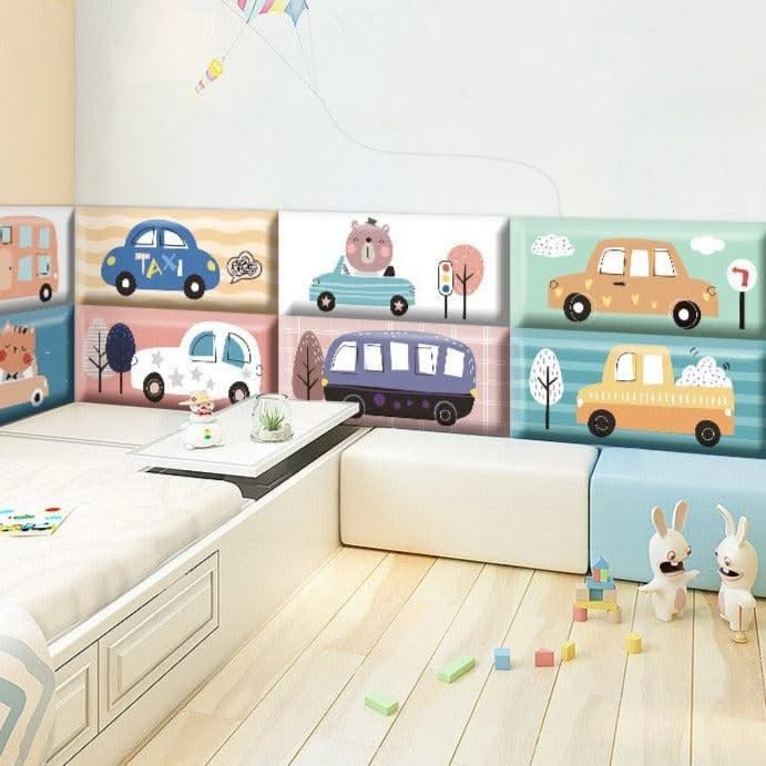 ChandeliersDecor.com-Padded Walls-Classic Car Race Kids Wall Padded Safety Cushions