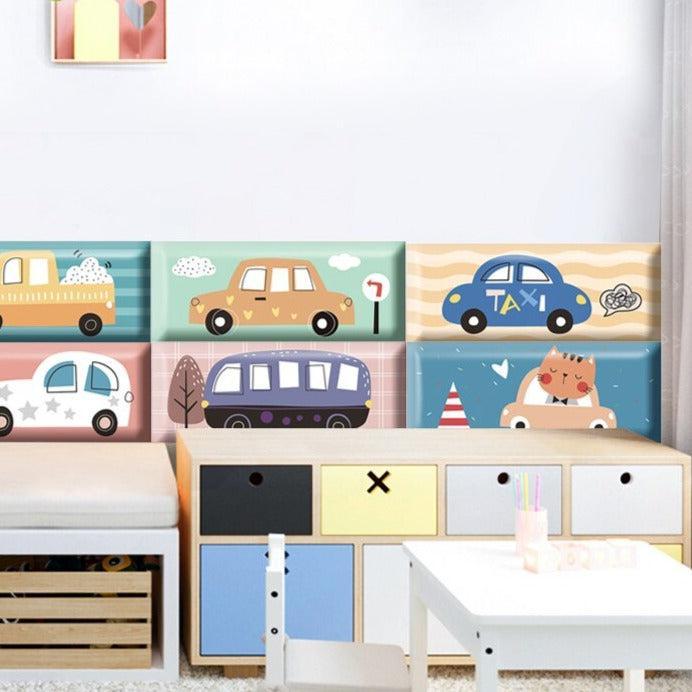 ChandeliersDecor.com-Padded Walls-Classic Car Race Kids Wall Padded Safety Cushions