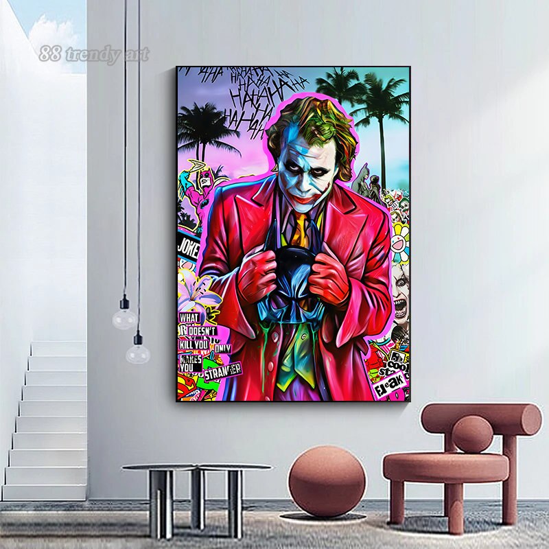 ChandeliersDecor.com-Wall Posters-Classic Movie Character Joker Canvas Wall Art