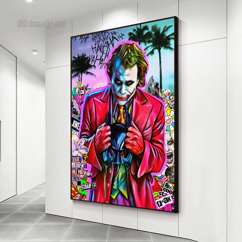 ChandeliersDecor.com-Wall Posters-Classic Movie Character Joker Canvas Wall Art