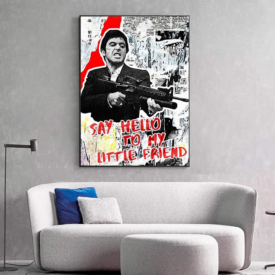 Classic Movie Poster Tony Montana Scarface Canvas Wall Art-ChandeliersDecor.com