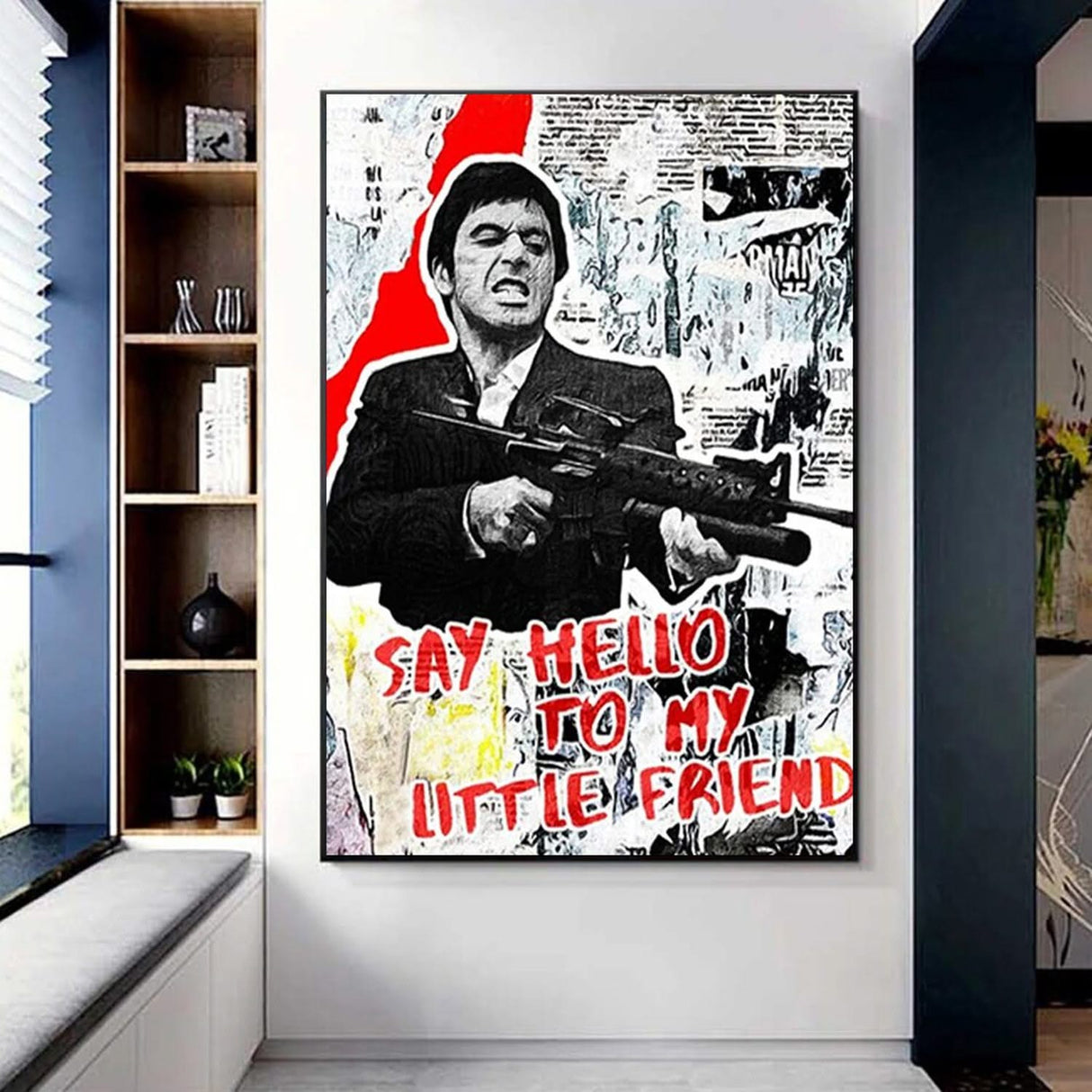 Classic Movie Poster Tony Montana Scarface Canvas Wall Art-ChandeliersDecor.com