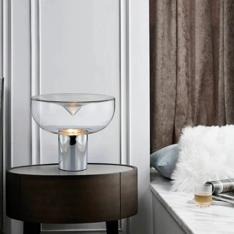 ChandeliersDecor.com-Table Lamp-Clear Glass Swirl Lamp