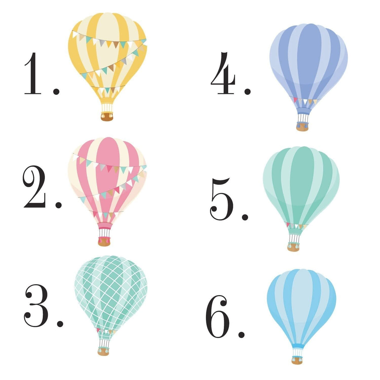 ChandeliersDecor.com-Crib Bedding-Cloud and Hot Air Balloon Baby Name Crib Bedding Set | Baby Shower Gift Bedding Set