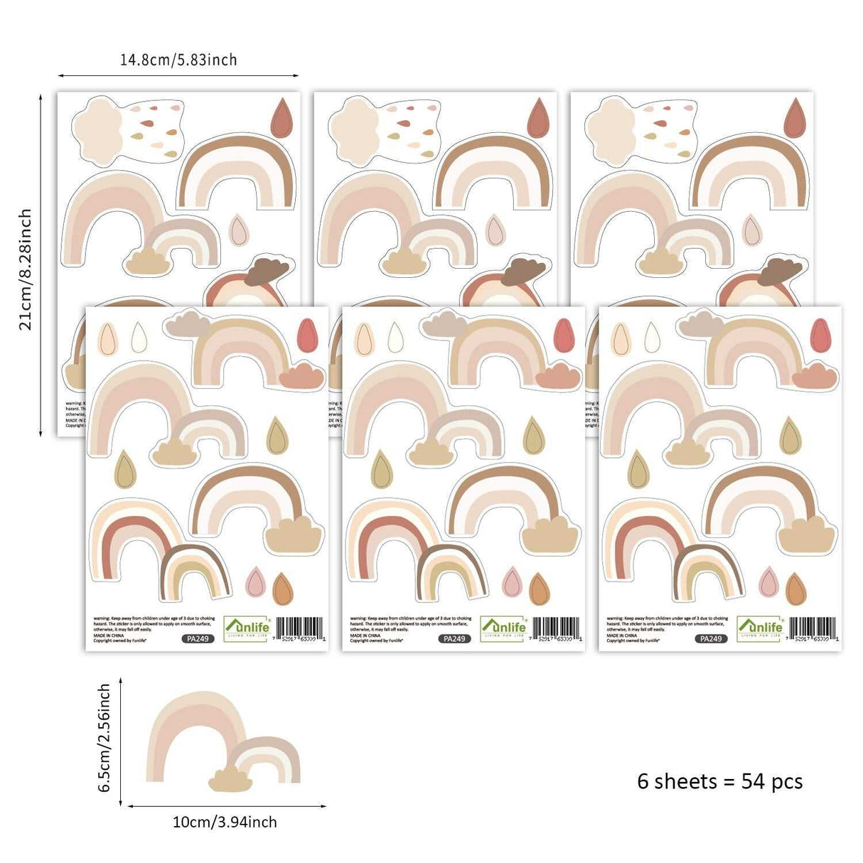 ChandeliersDecor.com-Kids Nursery Bohemian Wall Decals-Clouds Rainbow Wall Decal: Colorful Magic