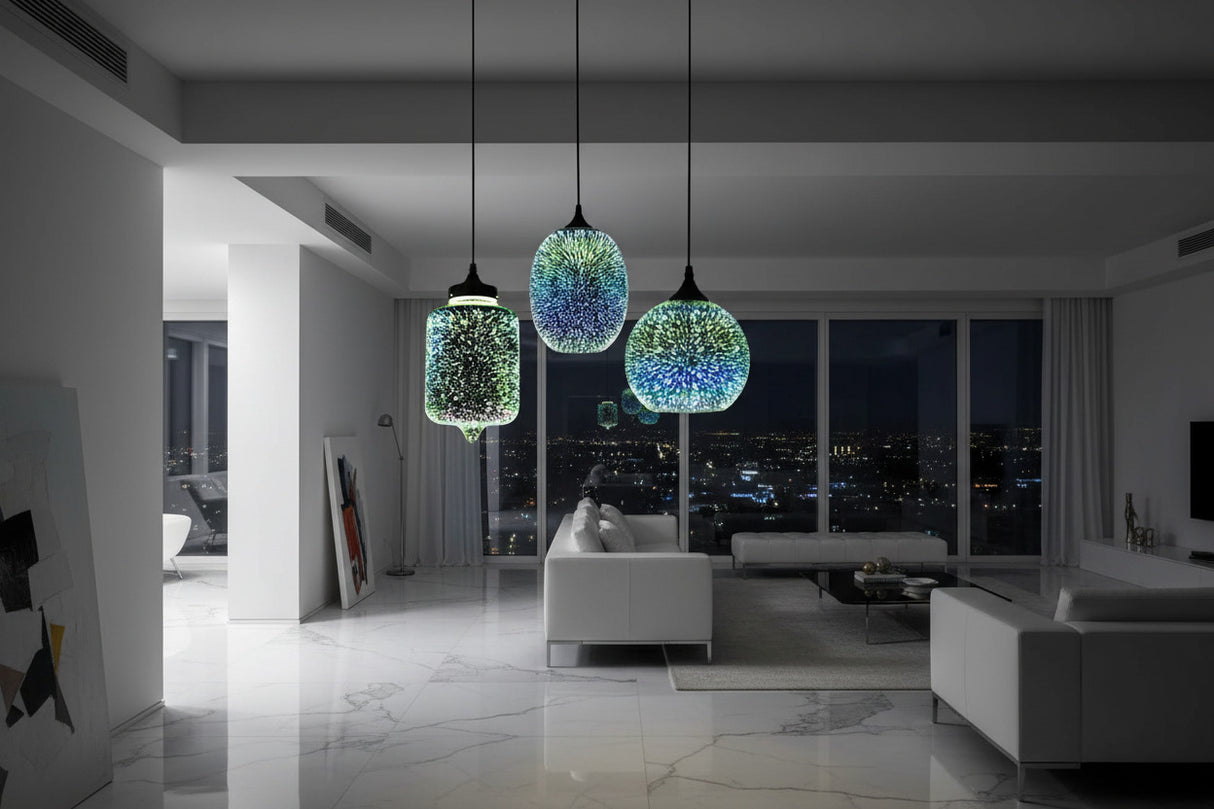 Colorful Fireworks Starry Sky Hanging Glass Chandelier-ChandeliersDecor.com