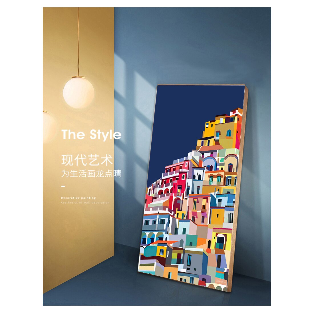 ChandeliersDecor.com-Wall Posters-Colourful Architecture art Amalfi Coast Positano Italy Canvas Wall Art