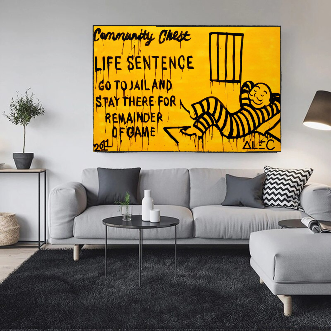 Community Chest Go To Jail - Mr Monopoly Wall Art-ChandeliersDecor.com