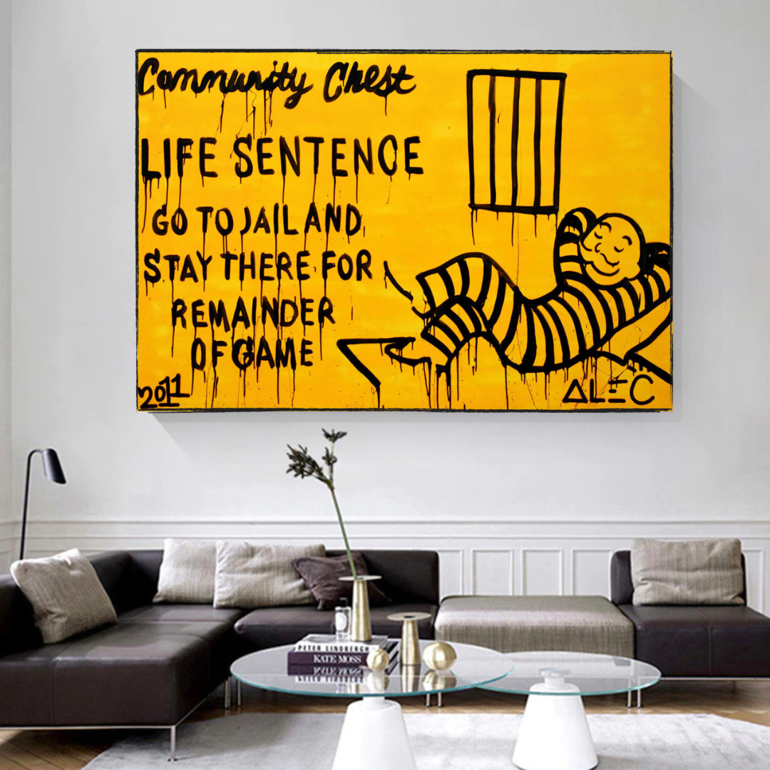Community Chest Go To Jail - Mr Monopoly Wall Art-ChandeliersDecor.com
