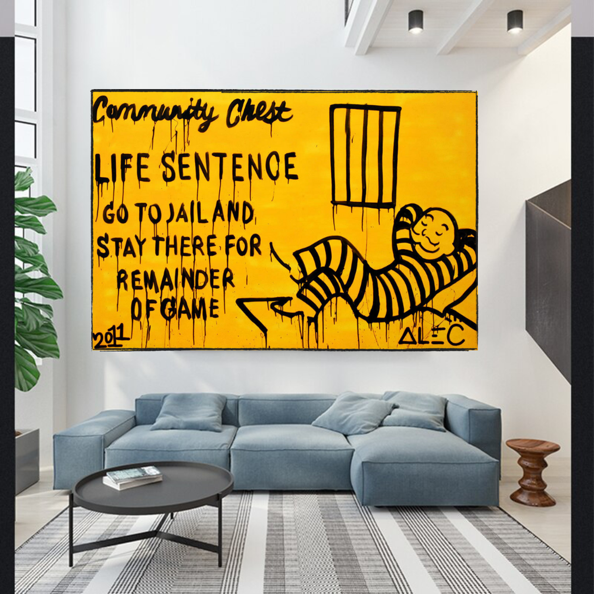 Community Chest Go To Jail - Mr Monopoly Wall Art-ChandeliersDecor.com