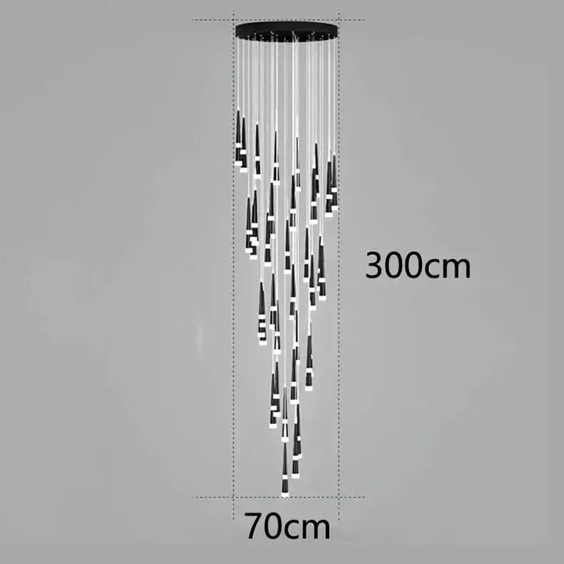 ChandeliersDecor.com-Staircase Chandelier-Cone Tubes Staircase Chandelier: Exquisite Illumination