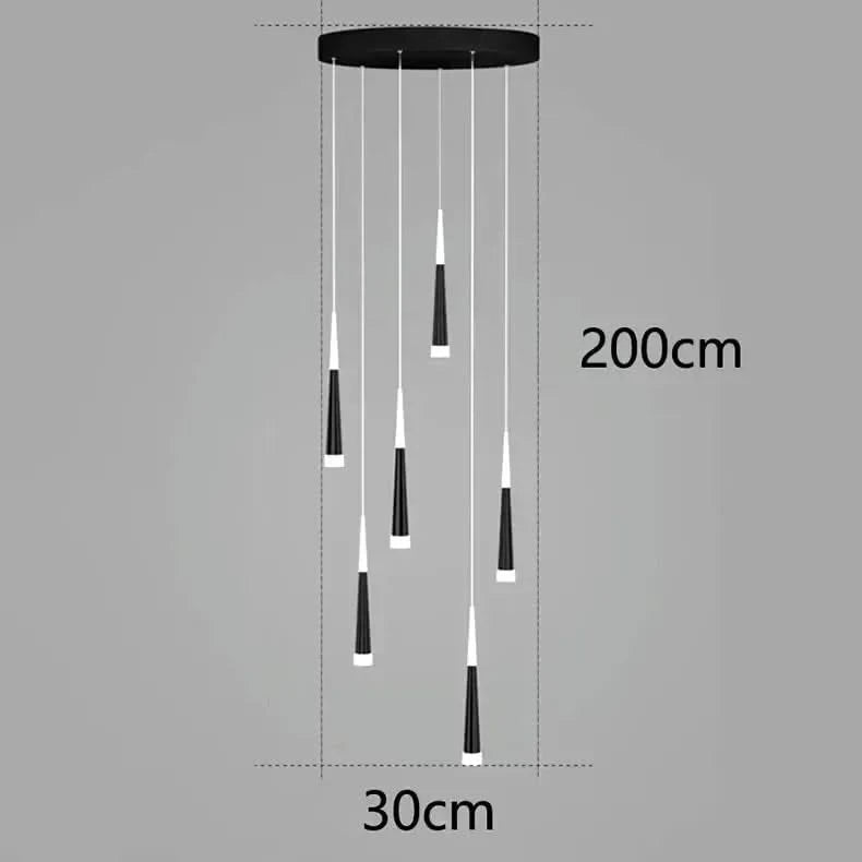 ChandeliersDecor.com-Staircase Chandelier-Cone Tubes Staircase Chandelier: Exquisite Illumination