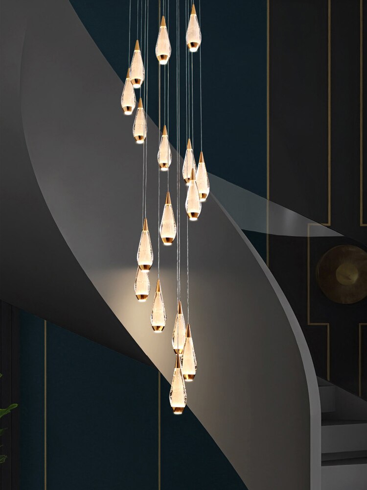 ChandeliersDecor.com-Chandeliers-Cones Staircase Chandelier: Exquisite Lighting Solution