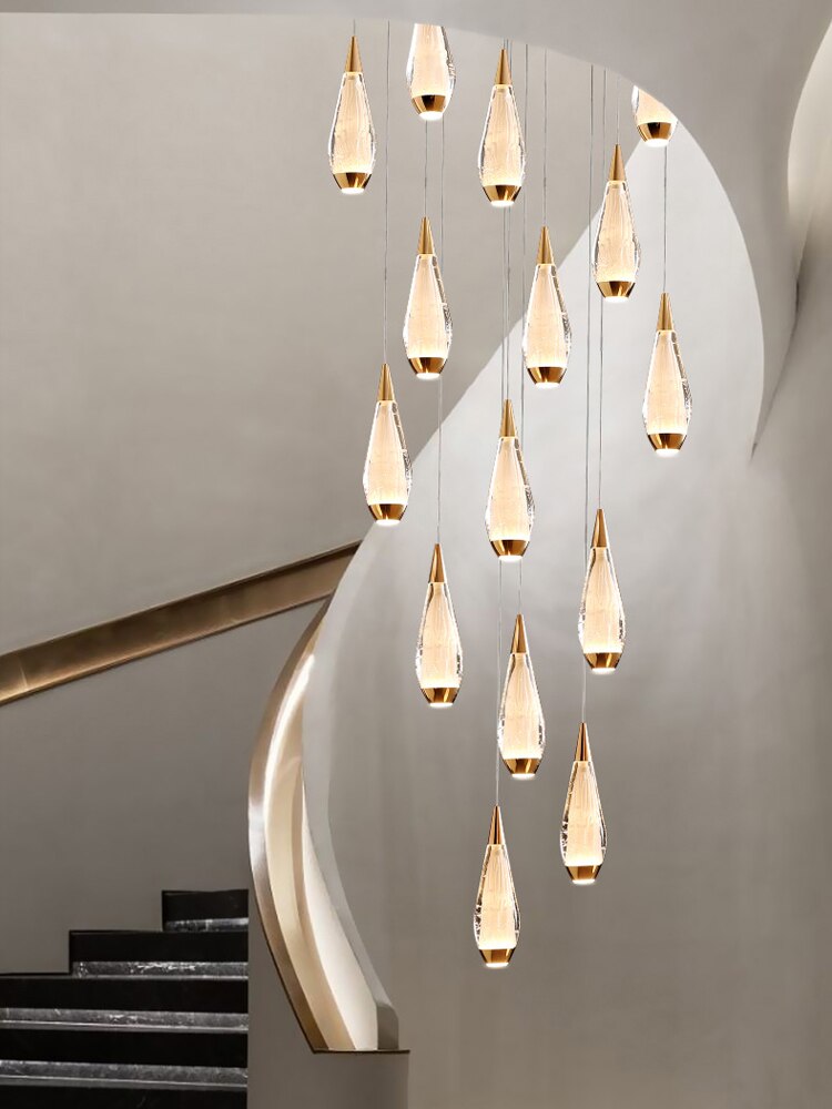 ChandeliersDecor.com-Chandeliers-Cones Staircase Chandelier: Exquisite Lighting Solution
