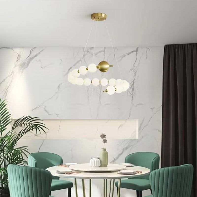 Copper Molecular Balls Chandelier for Living Room-ChandeliersDecor.com