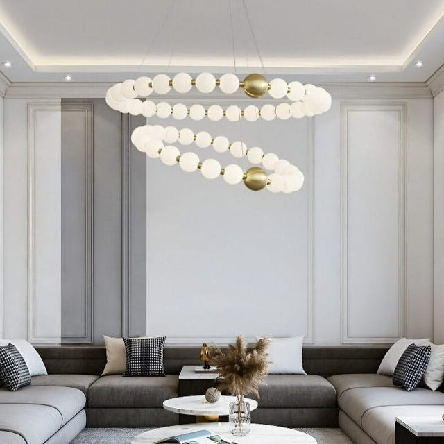 Copper Molecular Balls Chandelier for Living Room-ChandeliersDecor.com