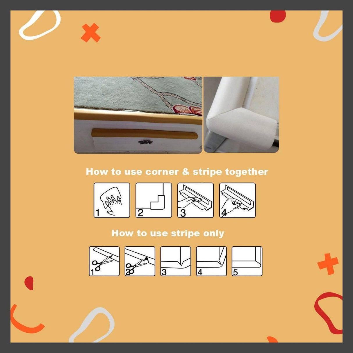 ChandeliersDecor.com-Corner Protectors for Furniture - 2m Roll with 5 Corners