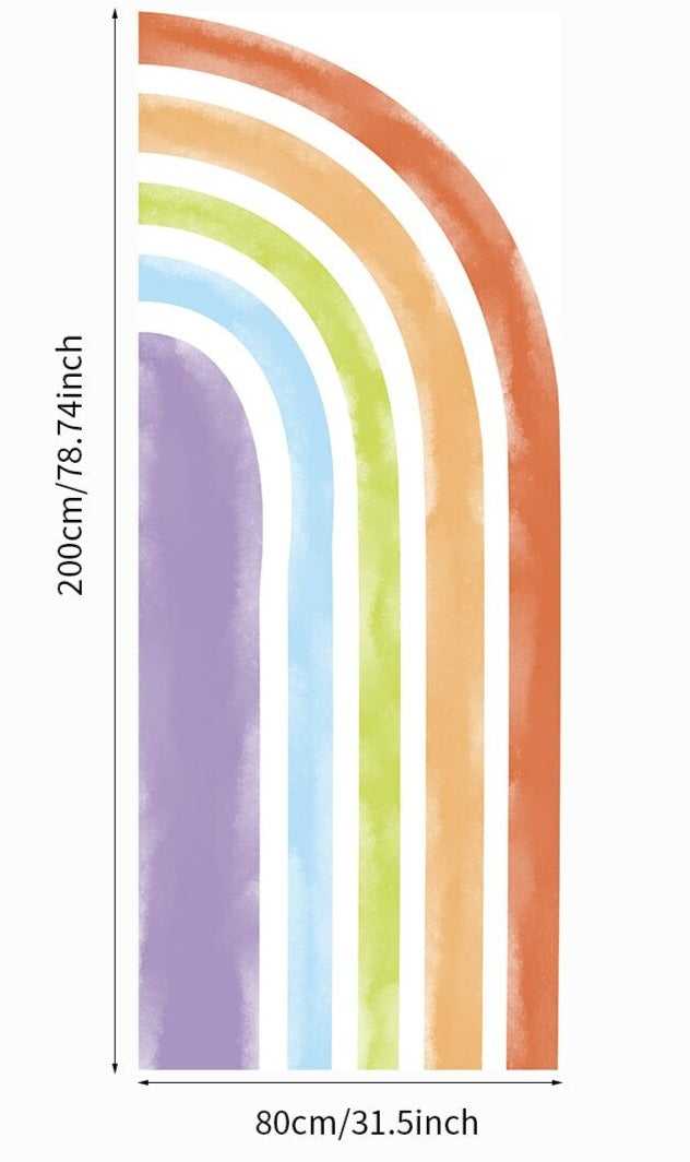 ChandeliersDecor.com-Home Decor Decals-Corner Rainbow Wall Decal for Kids Room | Kids Room Wall Decal