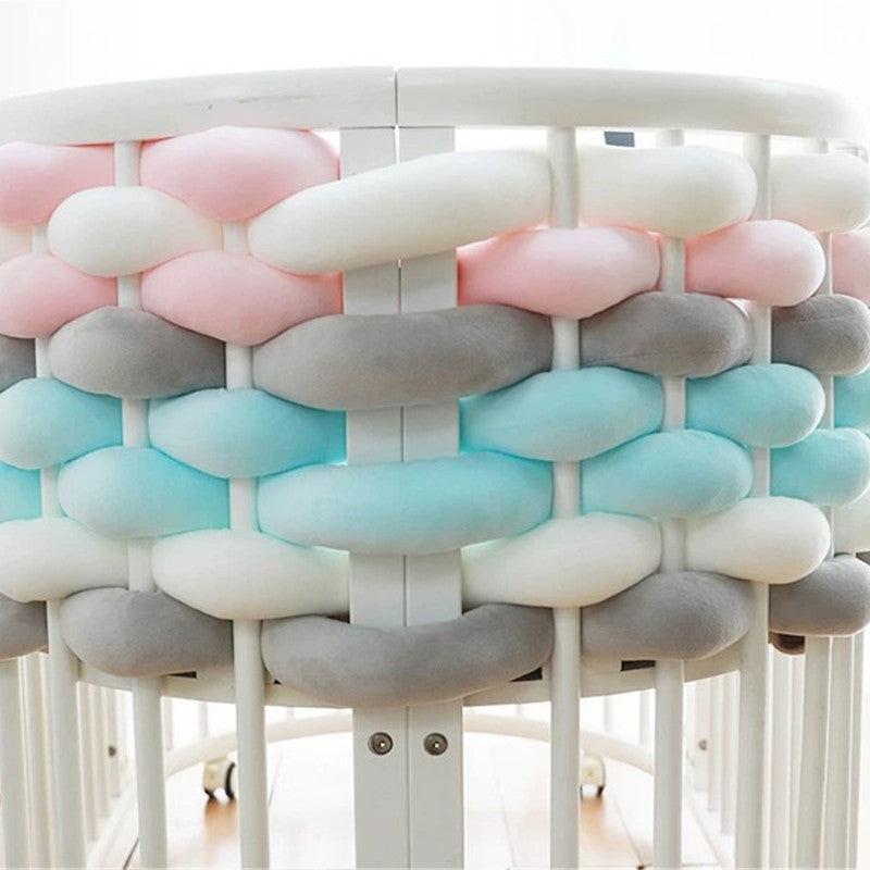 ChandeliersDecor.com-Crib Bedding-CozyGuard Woven Braid Knot Baby Crib Bumper