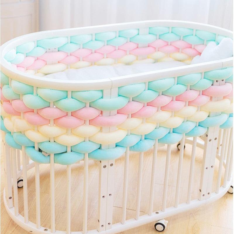 ChandeliersDecor.com-Crib Bedding-CozyGuard Woven Braid Knot Baby Crib Bumper