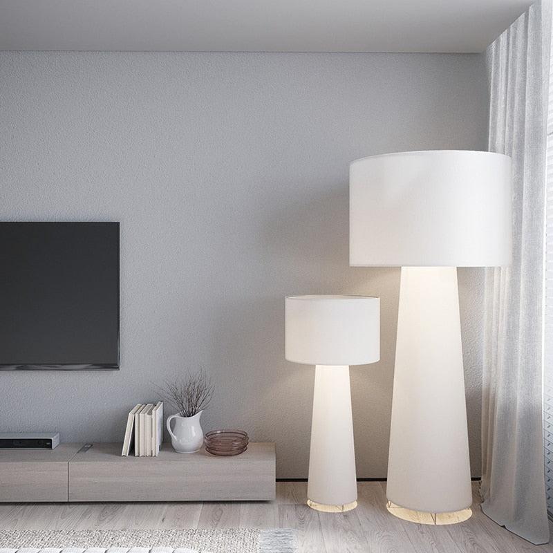 ChandeliersDecor.com-Floor Lamp-Cream Fabric Floor Lamp - Nordic Minimalist