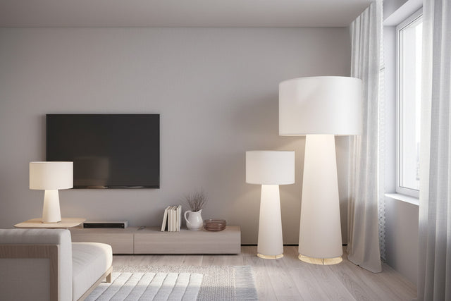 ChandeliersDecor.com-Floor Lamp-Cream Fabric Floor Lamp - Nordic Minimalist