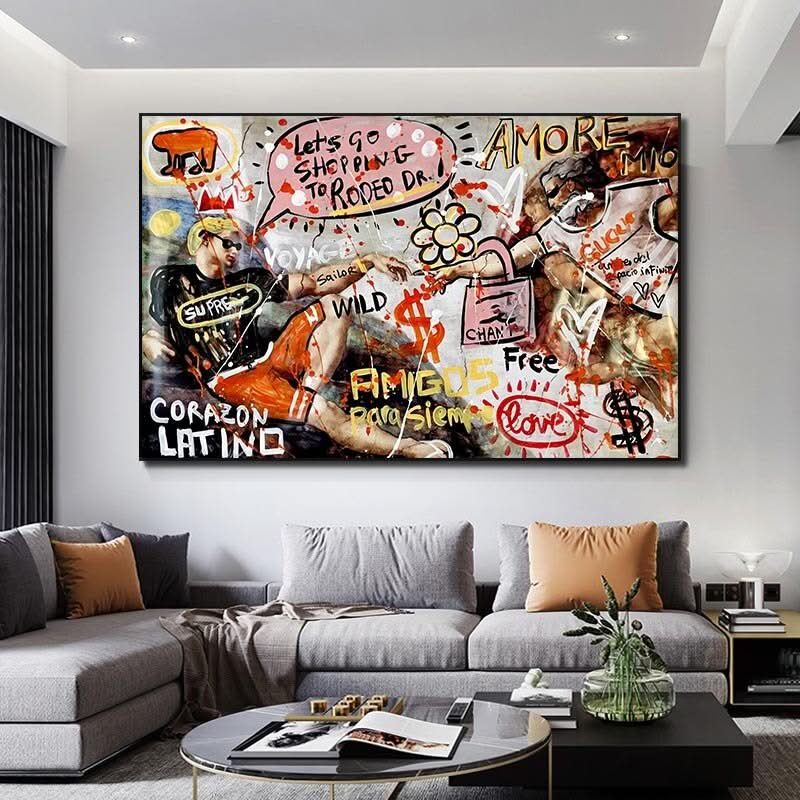 Creation Of Adam Canvas Wall Art-ChandeliersDecor.com